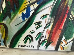 Wassily Kandinsky painting oil on canvas signed stamped vintage