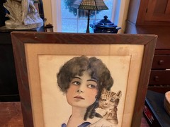 ORIG Antique Maud Miller Hoffmaster Painting Watercolor 1915 not oil on canvas