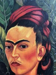 Mexican Outsider Artist Frida Kahlo self-portrait oil on canvas painting