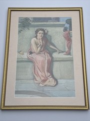 ANTQUE PAINTING PRETTY WOMAN FEMALE MODEL MASTERFUL ART DECO NOUVEAU 1910’S RARE