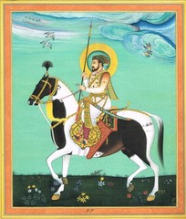 Mughal miniature painting Of Mughal Shah Jahan on Horseback Art 10X13 Inches
