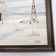 D. Elliott Taos Watercolor Painting, Farmscape, on Board