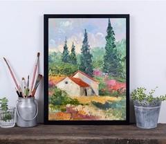 Original Art Tuscany Landscape 9×12 Italy Impasto Oil Painting