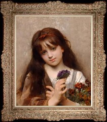 Hand Painted Oil Painting art Portrait female Small girl on Canvas 20″X24″