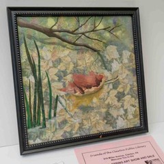 Autumn Leaf Multi Media Painting Fabric Collage