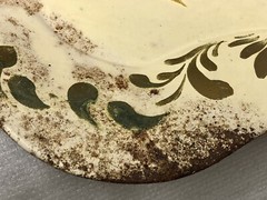 Vintage Handpainted Large Cream Tea Tray Flowers Rusty Folk Art Tole Cottagecore