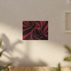 Red Silk Swirl Canvas Wall Art | Textile Drama Luxury