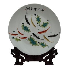 Plate 10″ Porcelain Decorative Painting Handmade with Stand 1 Piece Available g