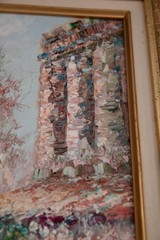 Romantic French Street Scene – Signed Impressionist Oil Painting 23×27 Framed