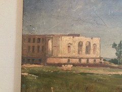 French Italian School Oil Painting on Wood Old Art 19th Century Landscape