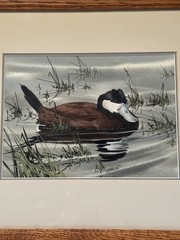 JOE GARCIA PAINTING DUCK BIRD NATURE POND LANDSCAPE REALISM REALISTIC FAMOUS