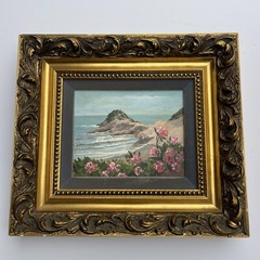 Oregon Beach Coast Painting Landscape American Listed Violet Parkhurst Vintage