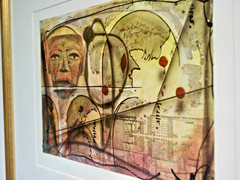 Darron Chadwick Architectural Abstracts Framed Mixed Media Art Painting Signed