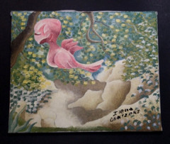 Art Paintings Original Fantasy Bird Artist Liena Gantzert Sweden Vintage 90s