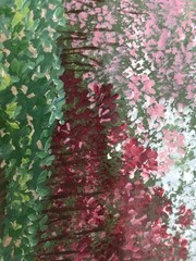 Original Painting Tree Forest Landscape Flowers by Barbara Wood