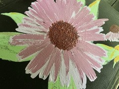 Extreme Echinacea (textured acrylic on Canvas OOAK
