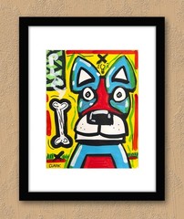 Unique Dog Portrait #4 of 4 – 14×11″ Acrylic Painting On Mixed Media Paper