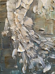 ORIGINAL Painting White Koi Fish Textured Palette Knife 20×20”- by Susanna Shap