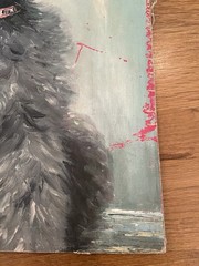 Antique Poodle Dog Portrait Painting 18×24