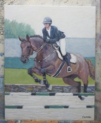 Sean Wu, Original 16×20″ oil on stretched canvas , The Lady Rider