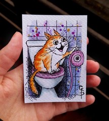 ACEO Custom painting from photo Pet portrait Watercolor Cat Dog Commission art