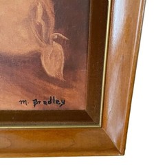 Vintage Original Still Life Oil Art Painting Framed Wine Fruit Signed Moody 23″