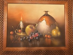 Vintage Framed Oil Painting 23 Inches Wide And 19 Inches Tall
