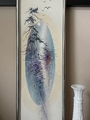 Framed Frank Gikiu Original Watercolor Artwork Signed 20 in by 6.5 in