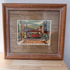 Harry D. Reeks Signed Serigraph ‘Hyde Street’ San Francisco Cable Car MCM Framed