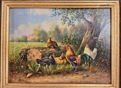 Hatchet Karin *1946 Zwolen / Bohemia German Czech Chicken Coop Landscape Chickens