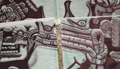 MAYAN ARTWORK-COYOLXAUHQUI -PRISON MADE, 4 SECTIONS, OWNER FRAME PREFERENCE.