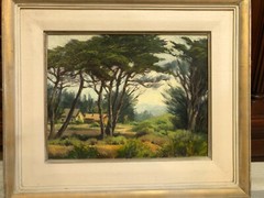 Darwin Duncan (1905-2002) Signed Original Oil on Board „Monterey Cypress“