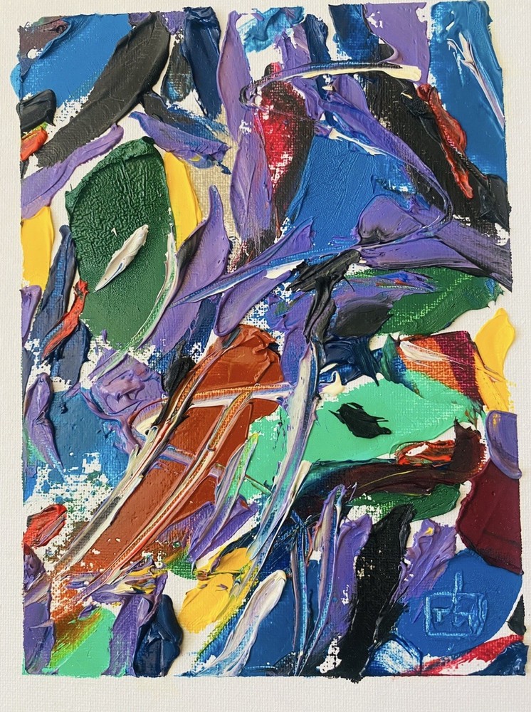 Oil Palette Knife Painting Abstract Art 8in x 10in Signed by Artist No. 2 Canvas