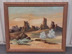 L. Broekemeier Signed Southwest Desert Landscape Oil Painting On Canvas