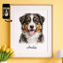 Custom Portrait from Your Photo – Pet – Watercolor Painting 12×16 inch