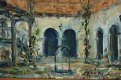 Original Oil Painting „Interior Colonial Patio“ Old Havana Cuba 10×8 Hecto Vidal