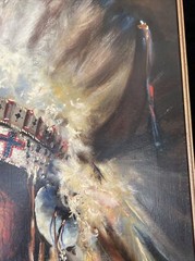 Original 1972 Western Oil Painting Listed Artist Buck McCain, Chief Brave Eagle