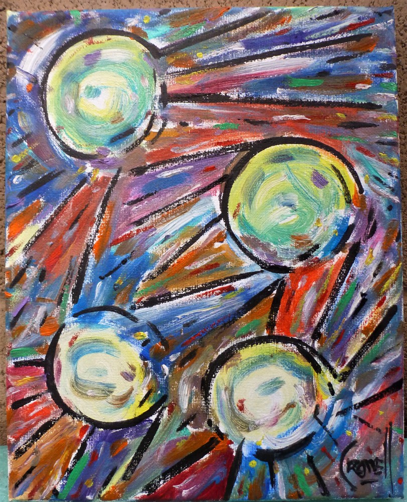 YOU CAN DO IT abstract NEW oil painting 8×10 canvas original art signed Crowell