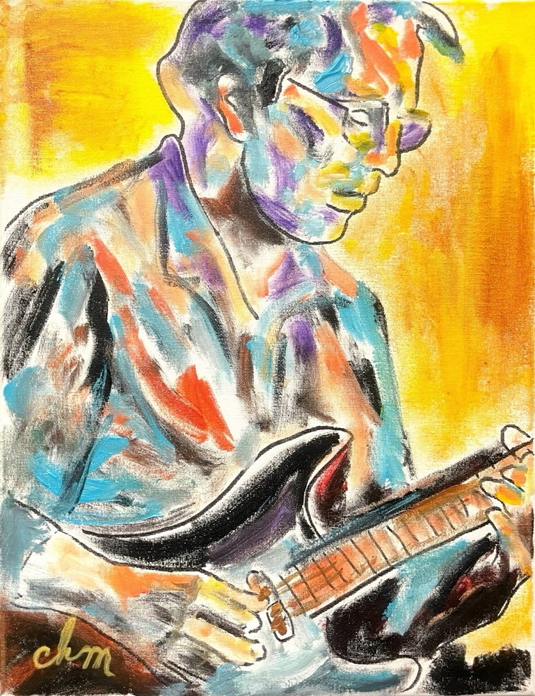 12 x 16 “Eric Clapton” Expressionism Futurism Original Colorful Unique Art