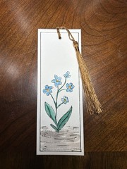 Watercolor and Ink Floral Bookmark with Tassel 5.5×2 Original Painting
