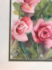 Deborah Stier 1990 „Still Life With Roses“ Watercolor Painting – Signed/Framed
