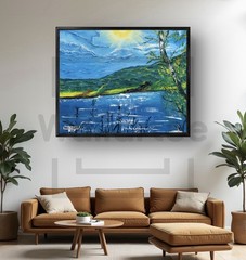 Sunlights on the Water — A Journey to Serenity Acrylic Painting