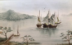 Meg Heres Tranquility Castle Bay Framed Oil Painting