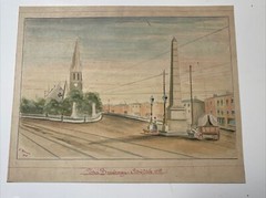 ANTIQUE PAINTING COLLECTION 1910’S SIGNED MORRIS DATED LANDSCAPE HISTORIC SITES