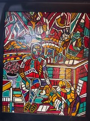 L. MASON CITY LIFE AFRICAN AMERICAN ORIGINAL Acrylic, Oil CANVAS PAINTING SIGN