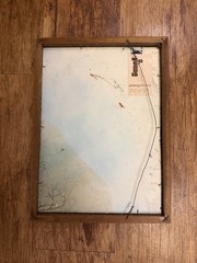 Vintage 1977 Signed Surrealist Painting by S. Young – Original mixed media
