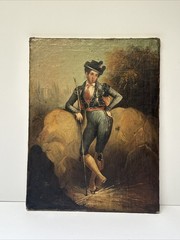 Antique Portrait Painting Impressionist 19th Century Seville Spain 1860’s Man