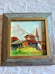 2 Signed Original ANTONIO DeVITY Hand Oil Painted Italian Tiles Mid Century