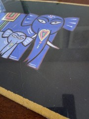 Jamini Roy Mother and Child Elephant Painting
