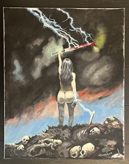 I Am a Survivor oil on canvas painting original Female Fantasy Art Surrealism